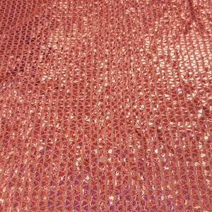 Dusty Rose Lame Hologram Triangle Sequence Heavy 12 oz, 48&quot; inch, sold by the yard
