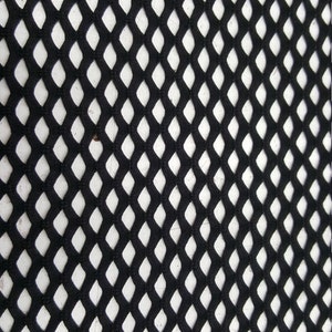 May include: Black diamond-shaped mesh fabric with a white background.