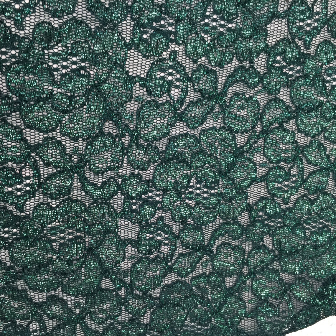 4 Way Stretch Dark Green Metallic Lace With Scallop Edge on Etsy