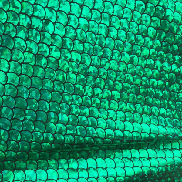 NEW Brilliant Green Mermaid Scales 3/4" inch, 60" inch fabric, sold by the yard