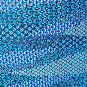 Abstract Peacock 4 way Stretch Spandex Shiny Fabric