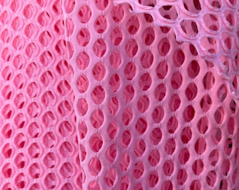 Pink Fishnet Nylon Spandex 60" Pink/ fabric sold by the yard