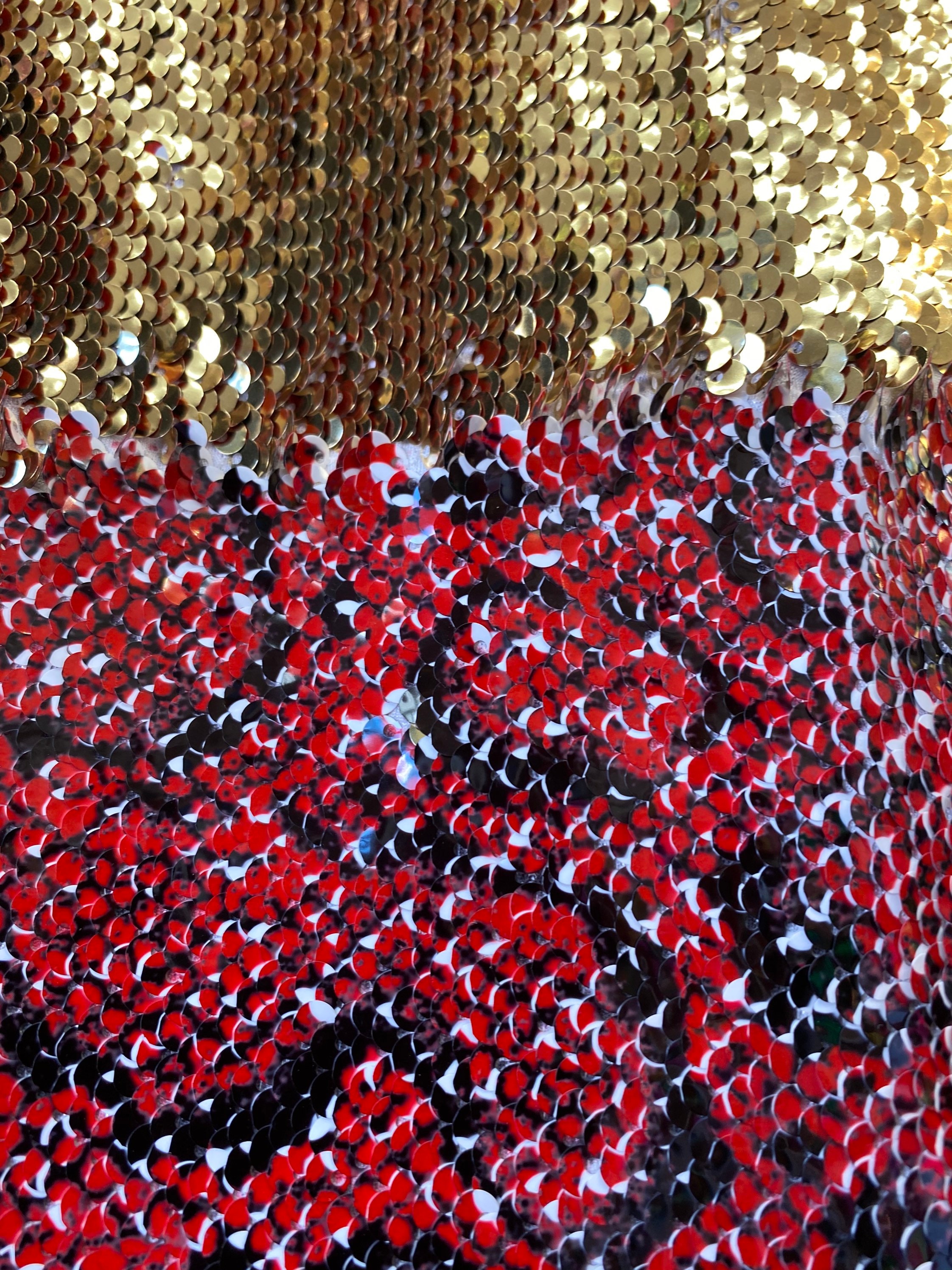 Sequins Snake Print/gold Reversible Flip up Sequins Fabric. Two Tone ...