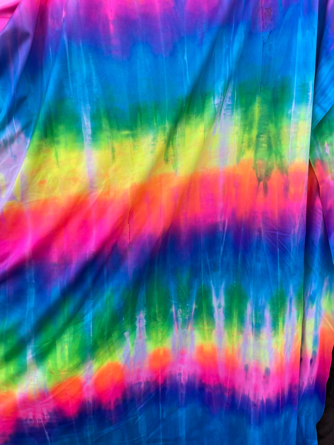 Rainbow Tie Dye Nylon Spandex Fabric 4 Way Stretch Fabric Sold by Yard