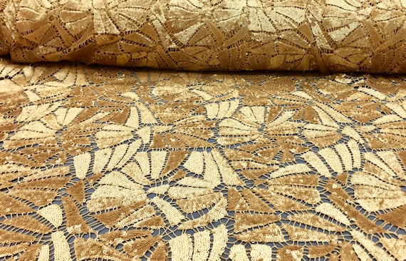 ON SALE!!! Abstract Flower Sequin Design w/Polyester, 45" inch, sold by the yard. 8 Colors to choose from.
