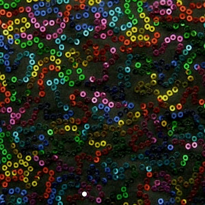 MultiColored Mini Disc Sequin  3mm on PolySpandex Fabric / sold by the yard