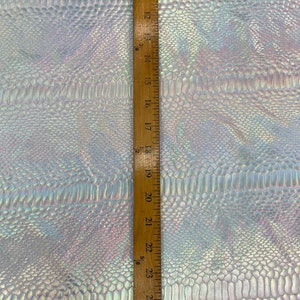 Silver iridescent foil snake print nylon spandex fabric 4 way Stretch fabric sold by yard 60” wide