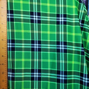 Plaid Nylon Spandex Fabric By The Yard. 3 Colors Available.