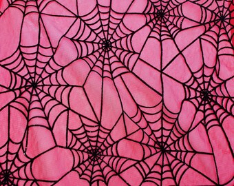 Velvety Spiderwebs with Shiny Glitter 4 Way Stretch Nylon Mesh / by the yard 4 Colors Available