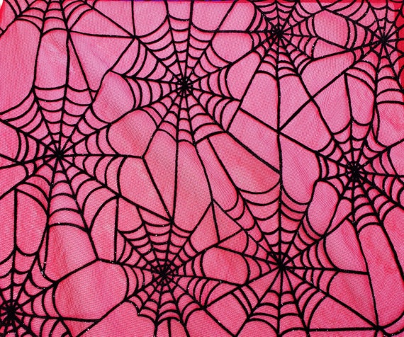 Velvety Spiderwebs with Shiny Glitter 4 Way Stretch Nylon Mesh / by the yard 4 Colors Available