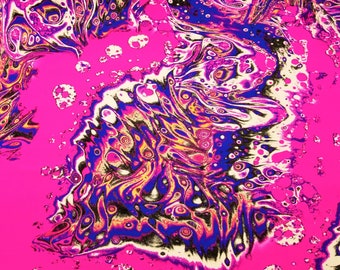 Abstract Lava Print on Heavy Spandex, 60 inch, Sold by the Yard, 2 Colors