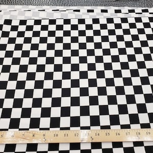 Noir et blanc 1 » damier Poly Spandex Fabric 4 sens stretch par yard