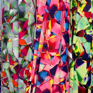 New Modern abstract design print on best quality of nylon spandex 4-way stretch 60” wide fabric Sold by yard (3 colors available)