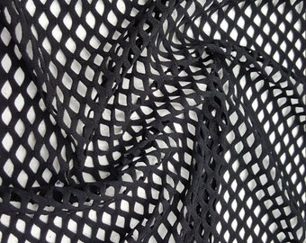 Black Fishnet Nylon Spandex 60 Black / Sold by the Yard 4 Way