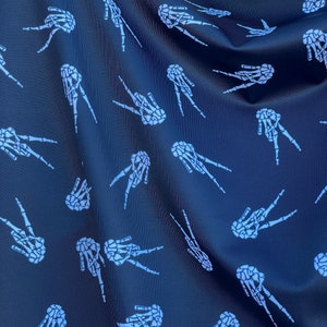 Bones print 4 way stretch 60” wide nylon spandex fabric hand bones print/ sold by yard
