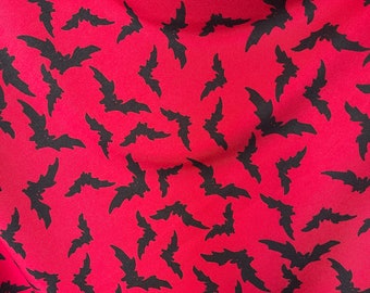 Black Flying bats print on Stretch poly spandex 4 way stretch. 60” wide fabric sold by yard