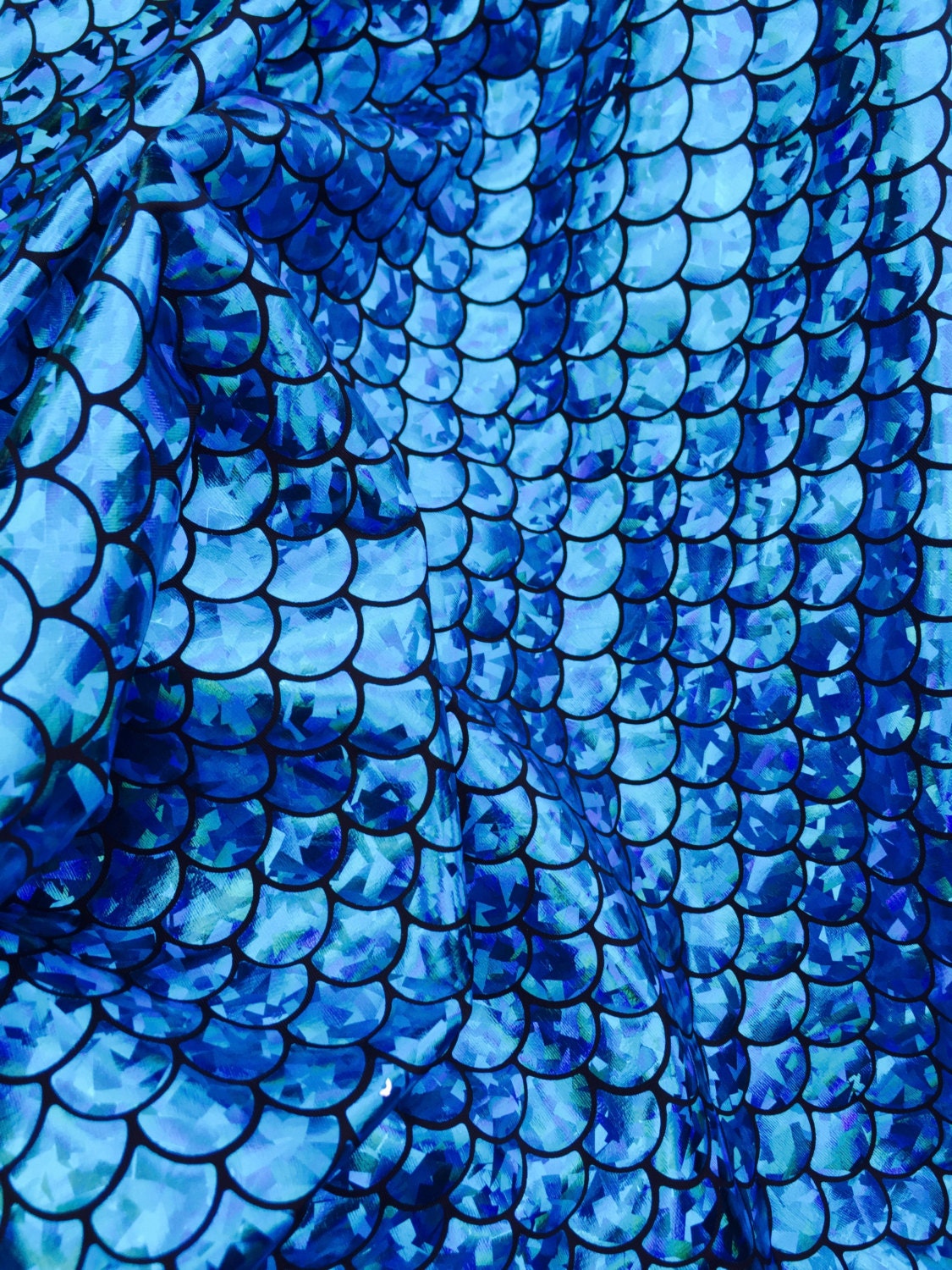 Mermaid Scales Fabric, Mermaid Fabric, Custom Print Fabric by the Yard MER3  