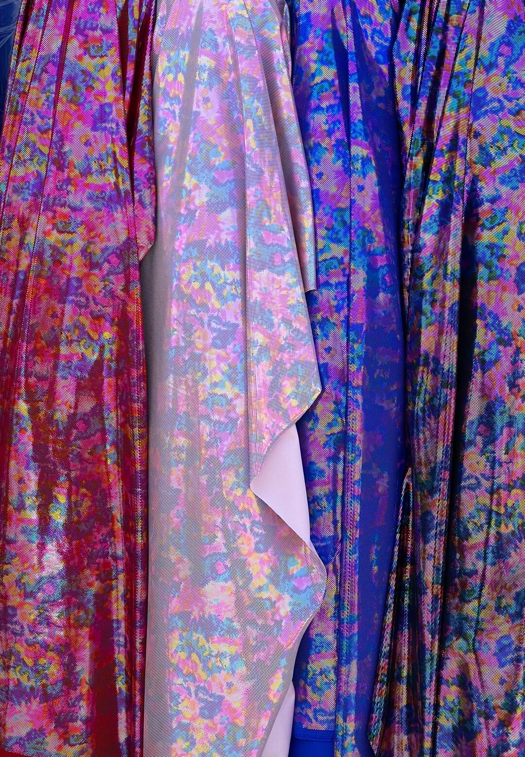 New Tie Dye Metallic Nylon Spandex Fabric 4 Way Stretch Sold Etsy