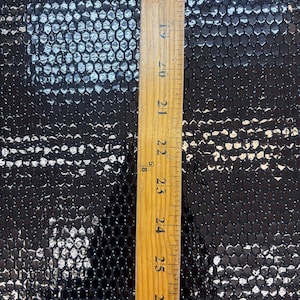 Black Honeycomb Sequins on silver and black Spandex lurex fabric , 58/60 inch wide, sold by the yard. 2 way stretch image 2