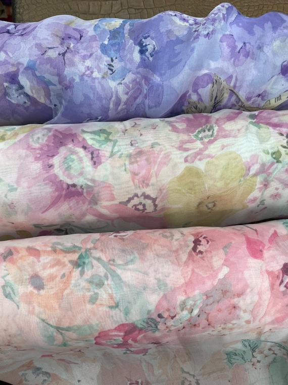 Printed chiffon silk fabric discount