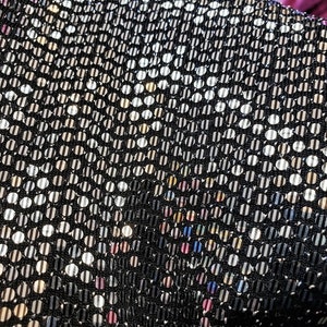 Mini Round Mirror Sequin on Black Spandex Fabric by the Yard