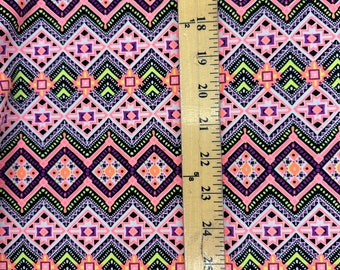 Aztec bright color print 4 way stretch nylon spandex 60” wide sold by yard