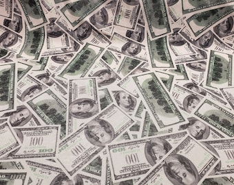 Dollar Bills Money Print 4 Way Stretch Nylon Mesh / by the yard