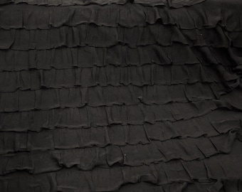 Black 2" inch Ruffle on Polyester, 54" inch, sold by the yard