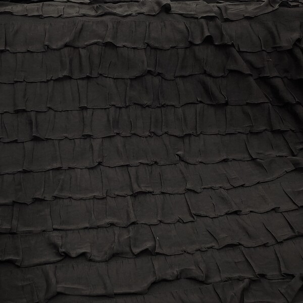 Black 2" inch Ruffle on Polyester, 54" inch, sold by the yard
