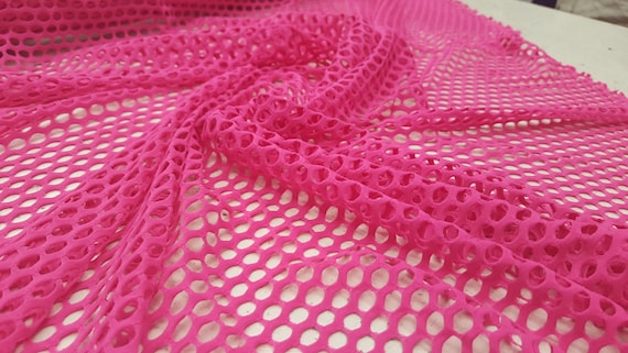 Fishnet Nylon Spandex 60" Pink / sold by yard