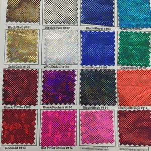 MULTIPLE COLORS 4 Way Stretch Shattered Glass Foil Nylon Spandex / by the yard