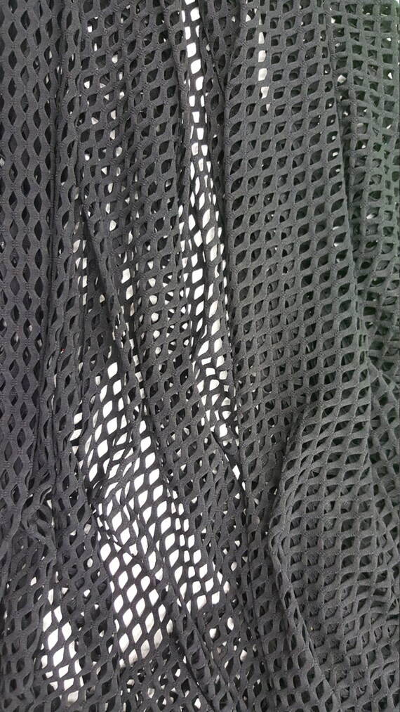 Black 4-Way Stretch Mesh Nylon Spandex Fabric by The Yard