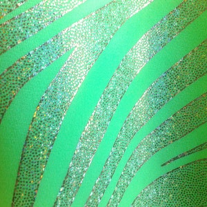 Zebra Stripe Hologram Nylon Spandex Fabric By The Yard - Blue, Green, Pink, Red