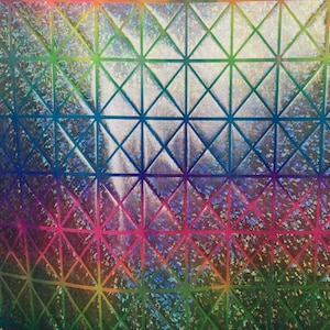 Nylon Spandex 4 Way Stretch Fancy Tie Dye Hologram / sold by the yard Rainbow