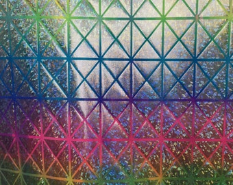 Nylon Spandex 4 Way Stretch Fancy Tie Dye Hologram / verkocht op maat Rainbow