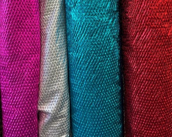 Wrinkle metallic Foil Fabric 60" inch width, sold by the yard (5 colors available)