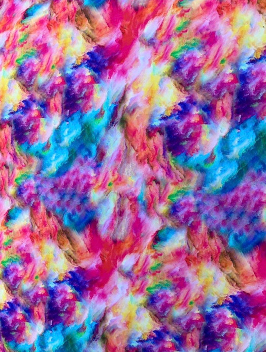 New Bright Tie Dye Ocean Print on Nylon Spandex Fabric 4 Way Stretch
