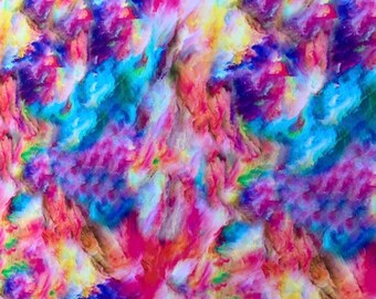 Nieuwe heldere tie-dye oceaanprint op nylon spandex stof 4-way stretch stof verkocht op maat 60" breed"