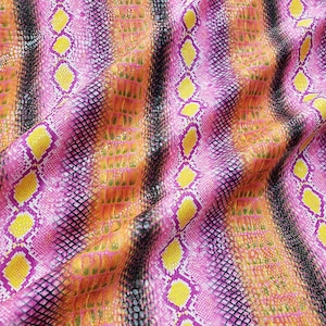 Shiny Colorful Snake Skin Nylon Spandex Fabric -  Sold by the Yard