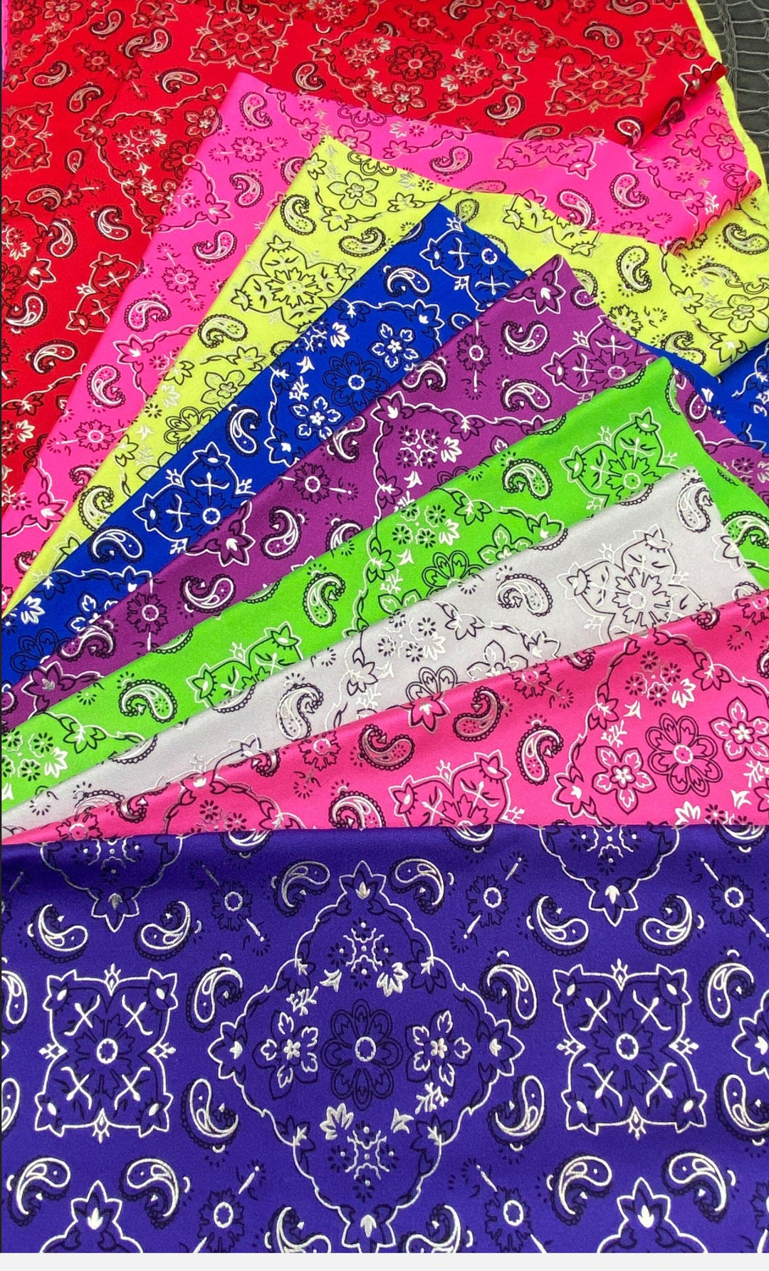 New Bandana Print Fabric 4 Way Stretch Nylon Spandex 60 Wide Etsy