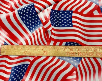 American Flags Print Fabric 4 way Stretch Nylon spandex. Fabric sold by yard 60”wide