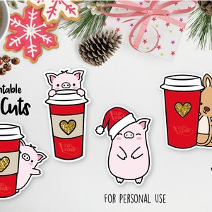Druckbare Stanzschnitte, Weihnachts-Stanzschnitte, Schweinchen-Stanzschnitte, Känguru-Stanzschnitte, Cricut- und Silhouette-Dateien. persönlichen Gebrauch