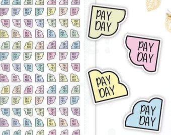 Pay Day, Corner Stickers, Printable Planner Stickers