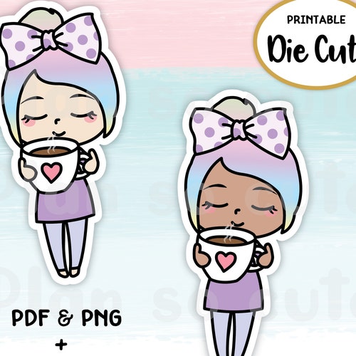 Digital Die Cuts Iced Coffee Frapuccino Planner Girl. Cricut - Etsy