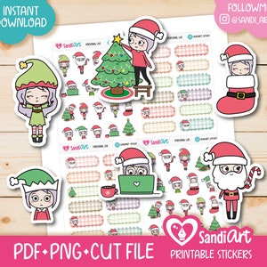 Emily loves Christmas, Printable Stickers, Planner Stickers, Cricut and Silhouette Files, personal use