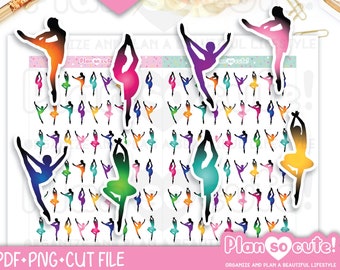 Dancer, Printable Stickers, Planner Stickers, Ballet Dancer, Cricut and Silhouette Files, personal use
