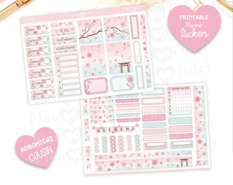 Sakura Hobonichi Cousin Kit, druckbare Planer-Sticker, Kirschblüte, Hobonichi Kit, Cricut- und Silhouette-Dateien