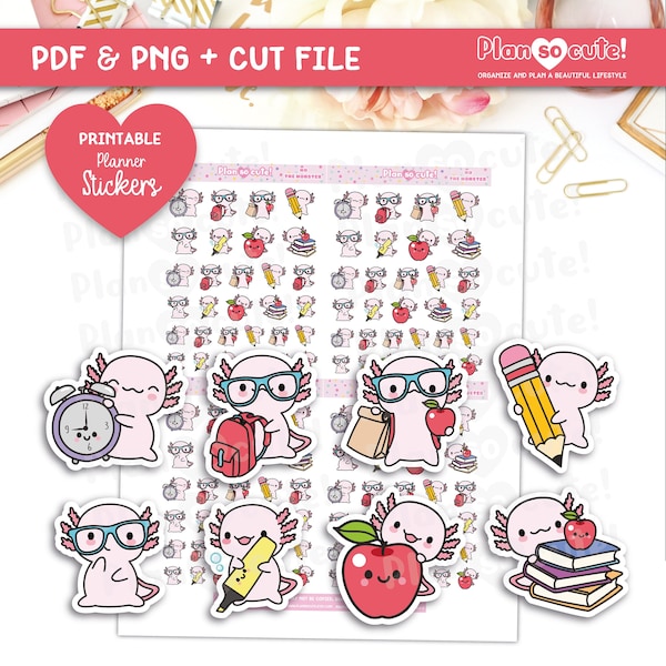 Xo the monster, Back to School Printable Planner Stickers