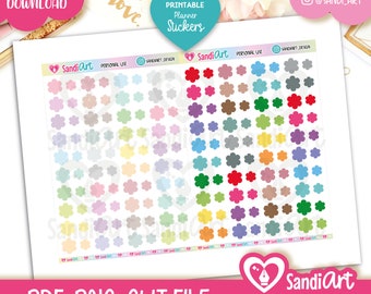 Flower Dots, Printable Planner Stickers