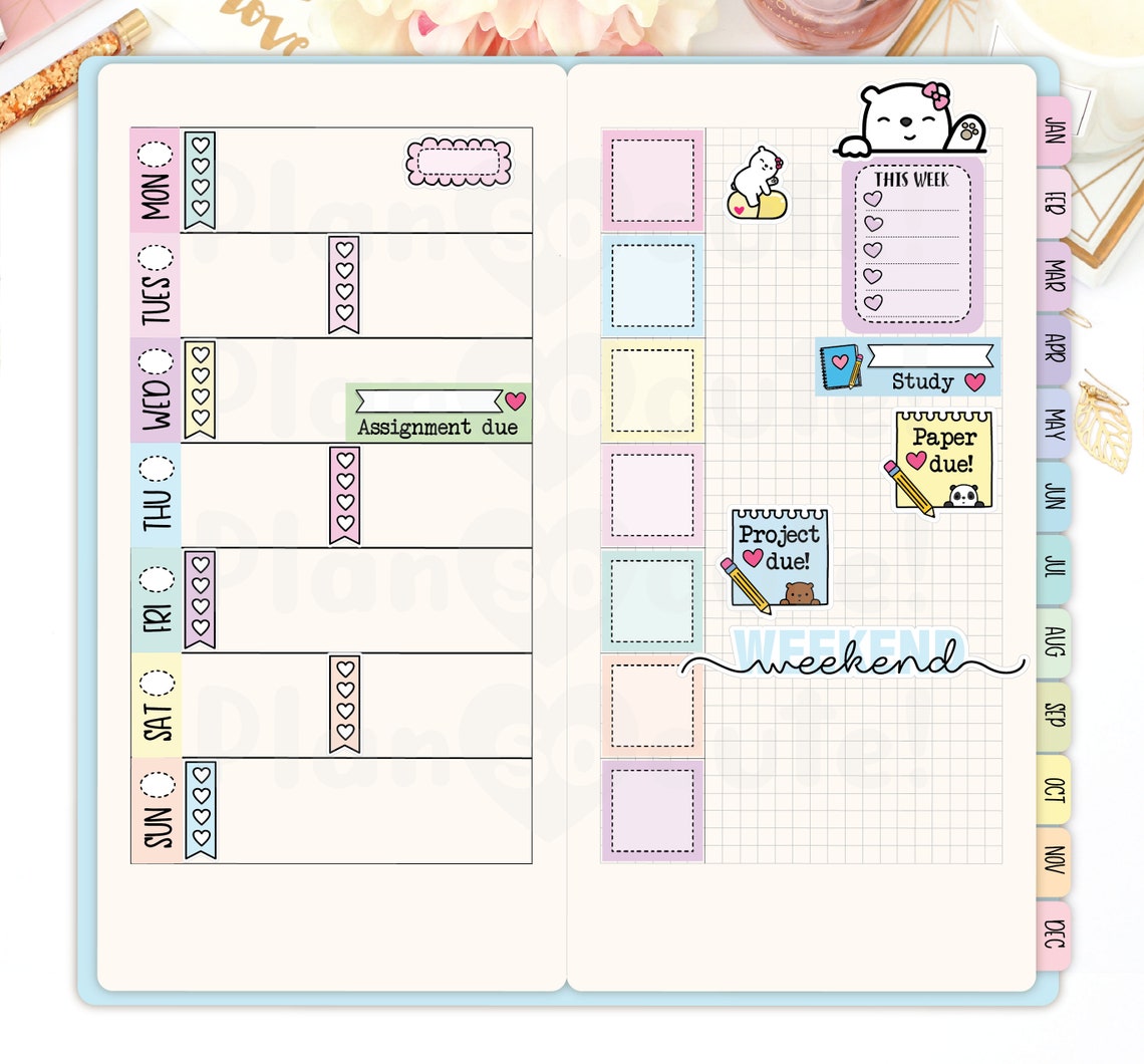 School Reminder Printable Planner Stickers Cricut and - Etsy